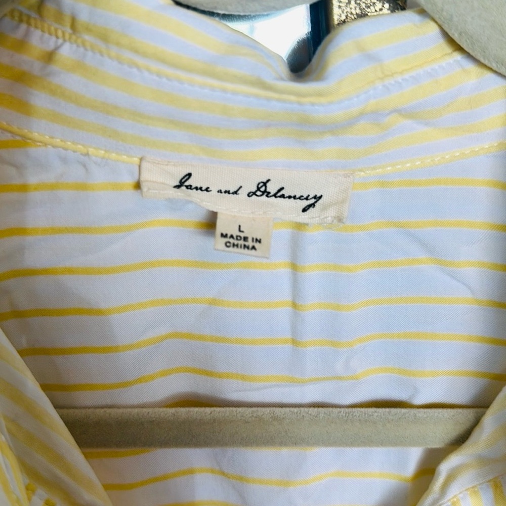 NWT Jane and Delancey Yellow Casual Button Down Shirt